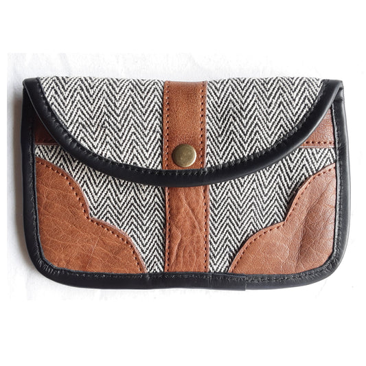 Hemp and Leather Clutch Wallet Purse