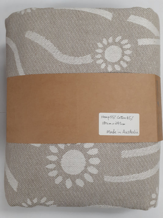 Queen Sized Hemp Throw - Brown