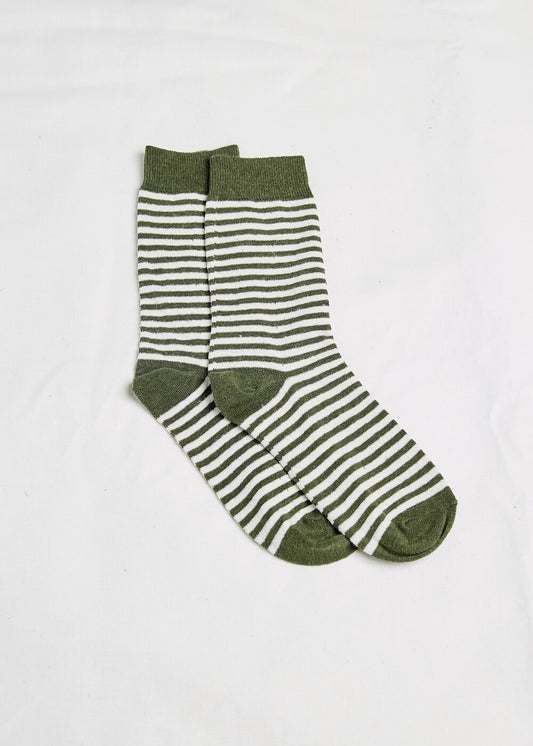 Hemp Socks | Hemp Daily Socks / Olive Stripe