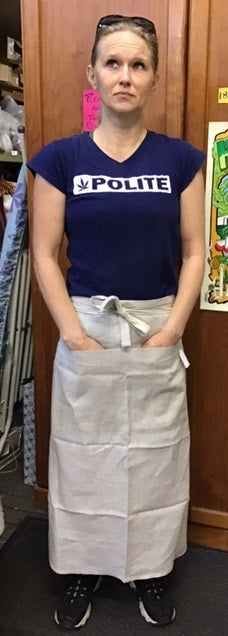 Hemp Kitchen Apron, Long Wrap-Around Style