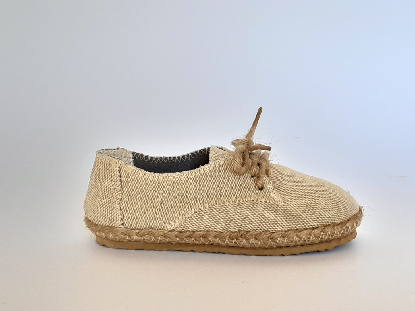 Children's Handmade Hemp Lace-up Shoes / Natural