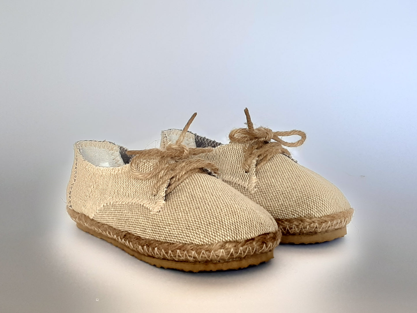 Children's Handmade Hemp Lace-up Shoes / Natural