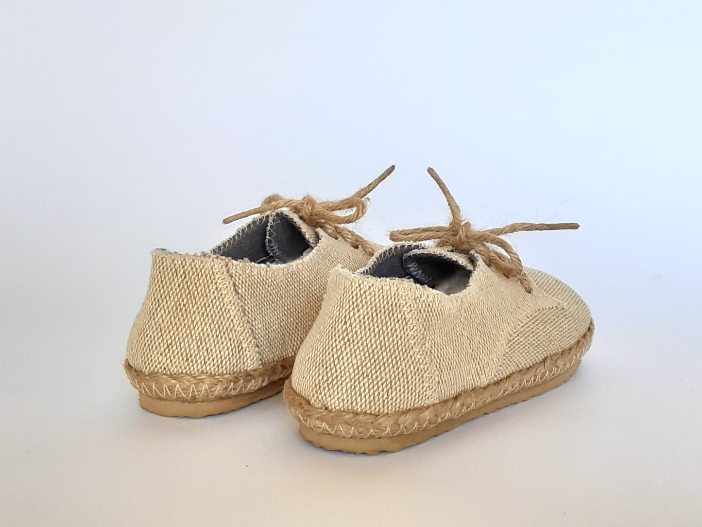 Children's Handmade Hemp Lace-up Shoes / Natural