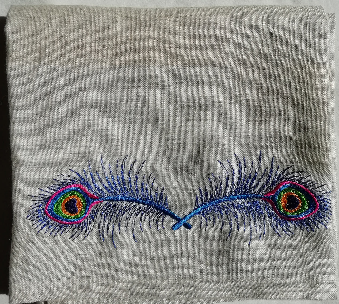 Embroidered Hemp Tea Towel