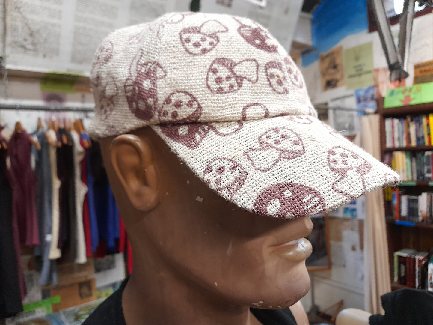Mushroom Patterned Hemp Hat