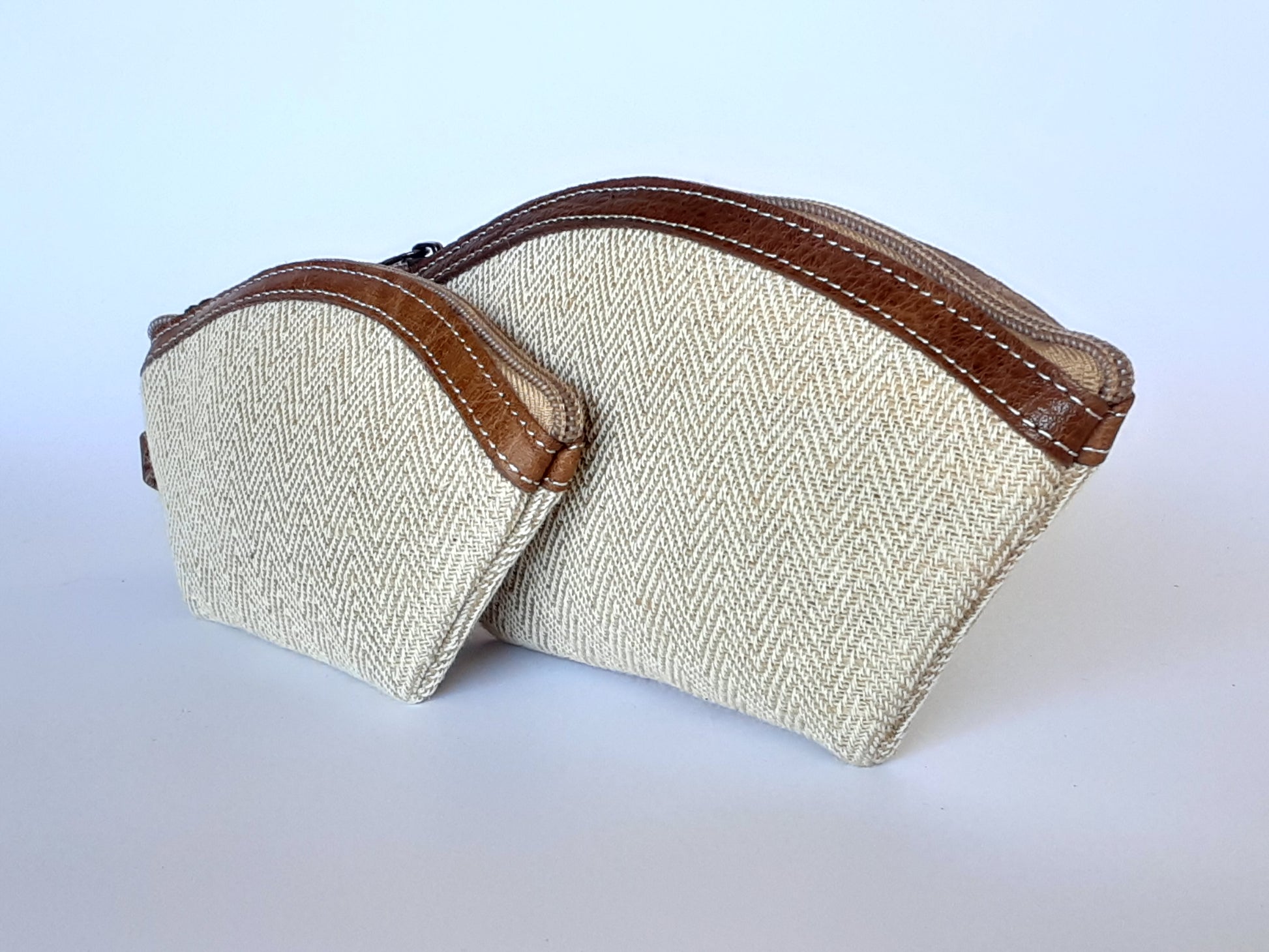 Hemp and Leather Two-Purse Set / Made in Nepal